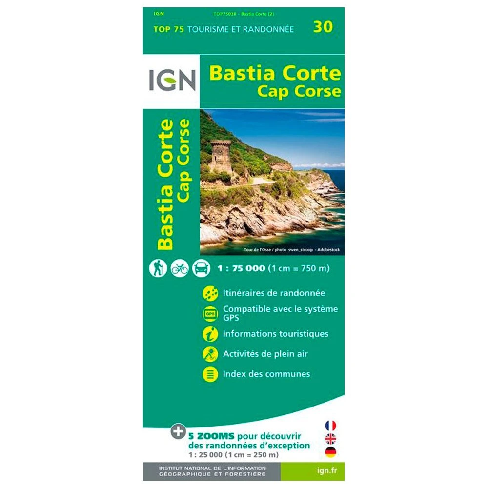 Carte IGN Bastia Corte Cap Corse