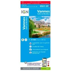 Carte IGN 0921OTR Vannes, Golfe Du Morbihan - Résistante