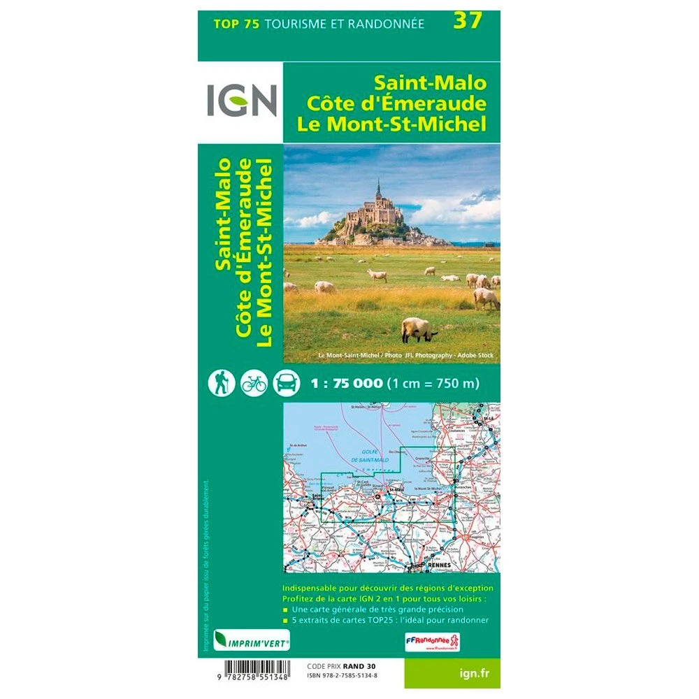 Carte IGN Saint Malo Côte D'Emeraude Mont-Saint-Michel – Image 2