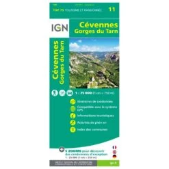 Carte IGN Cevennes Gorges Du Tarn