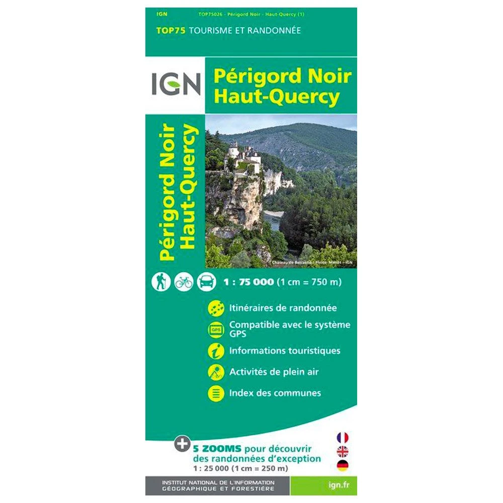 Carte IGN Perigord Noir Haut Quercy