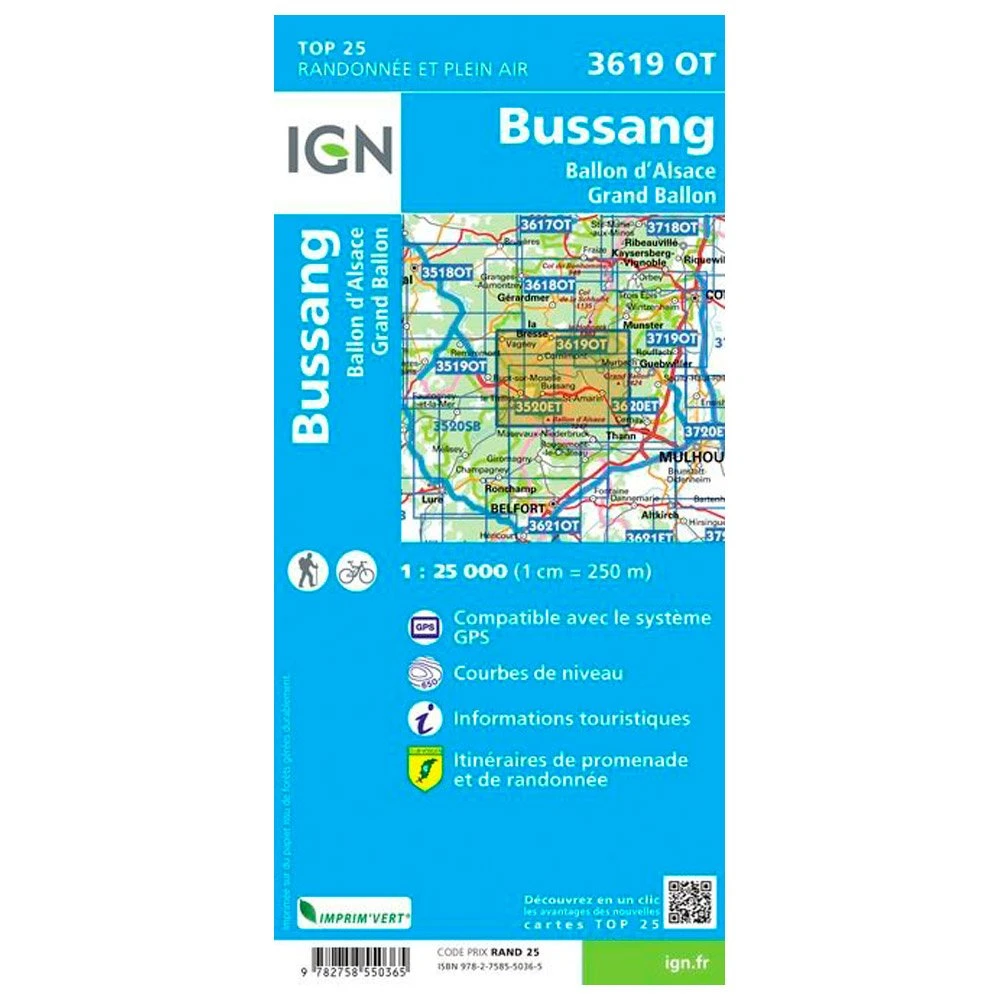 Carte IGN 3619OT Bussang, Ballon D'Alsace, Grand Ballon – Image 2