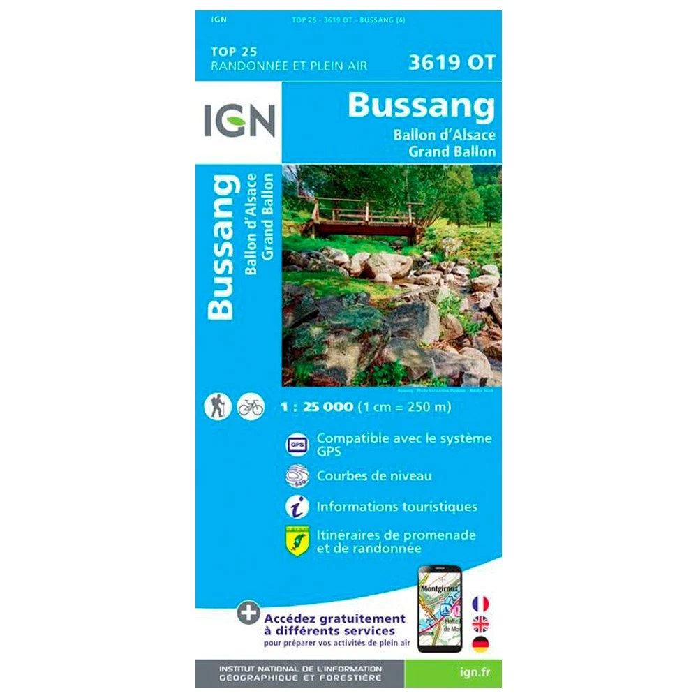 Carte IGN 3619OT Bussang, Ballon D'Alsace, Grand Ballon